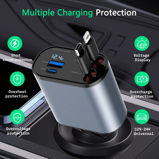 Retractable Lightning Car Charger